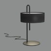 Immagine di Lampada da Tavolo Nera 53 cm Con Paralume Cotone Clip ACB