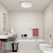 Immagine di Plafoniera Rotonda Bianca Biemissione Dins 26 cm Per Bagno IP44 2xE27 ACB