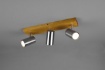 Immagine di Plafoniera Binario Legno 3 Faretti Nichel Orientabili Marley Trio Lighting