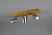 Immagine di Plafoniera Binario Legno 3 Faretti Nichel Orientabili Marley Trio Lighting