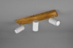 Immagine di Lampada Soffitto Con Base Legno 3 Faretti Bianchi GU10 Marley Trio