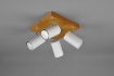Immagine di Plafoniera Legno Con 4 Faretti Bianchi Orientabili Marley Trio
