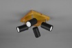 Immagine di Plafoniera Legno Con Faretti Neri GU10 Direzionabili Marley Trio