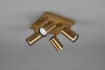 Immagine di Plafoniera Quadrata Ottone Anticato Con Faretti Orientabili GU10 Marley Trio