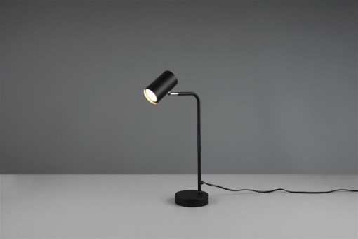 Immagine di Lampada da Tavolo Nera Con Faretto Direzionabile GU10 Marley Trio