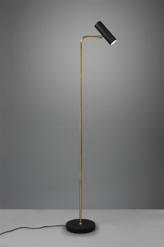 Immagine di Piantana Marley Ottone Nero Con Luce Direzionabile 151 cm Trio Lighting