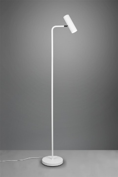 Immagine di Piantana Moderna Sottile Con Faretto Orientabile Bianco Marley Trio Lighting