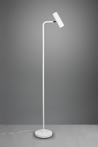 Immagine di Piantana Moderna Sottile Con Faretto Orientabile Bianco Marley Trio Lighting