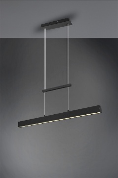 Immagine di Sospensione Paros Doppia Luce Led Switch Dimmer Nero L90 cm Trio Lighting