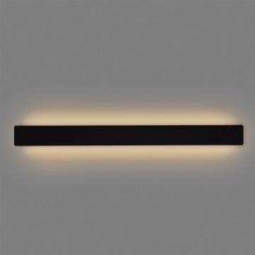Immagine di Applique Led Design Lineare Luce Sopra e Sotto Fosca Nera L90 cm ACB