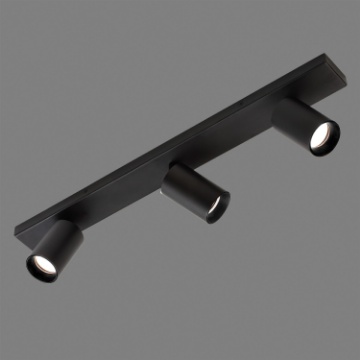 Immagine di Lampada a Soffitto Gina Nero 3 Faretti GU10 Orientabili L60 cm ACB