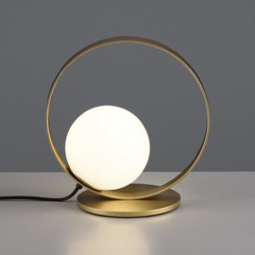 Immagine di Abat Jour Halo Anello Oro Con Sfera Vetro Bianca Led CCT 2700k 3000k ACB