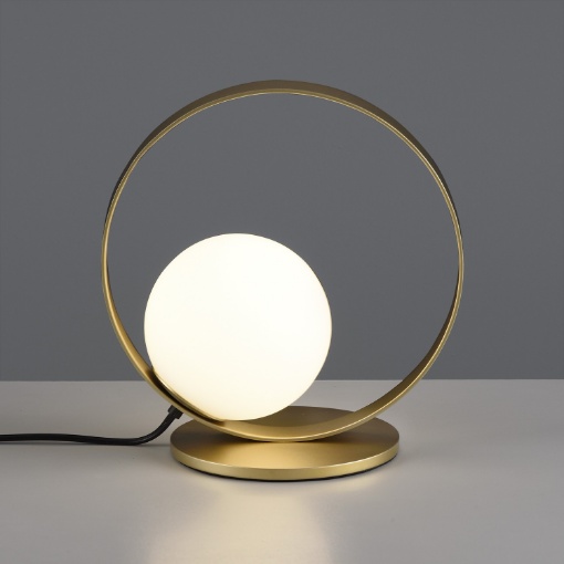Immagine di Abat Jour Halo Anello Oro Con Sfera Vetro Bianca Led CCT 2700k 3000k ACB