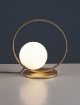Immagine di Abat Jour Halo Anello Oro Con Sfera Vetro Bianca Led CCT 2700k 3000k ACB