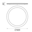 Immagine di Plafoniera Rotonda Led 46w Dimmer 3000k 4000k 6000k Imax Nero Ø60 cm ACB