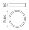 Immagine di Grande Plafoniera Bianca Isia 80 cm Led 67w CCT ACB
