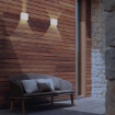 Immagine di Applique Esterna Kendo Cubo Bianco Fasci di Luce Regolabili Led CCT IP65 ACB