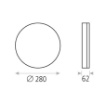 Immagine di Plafoniera Rotonda Acrilico Bianco 28cm Madison Led CCT 24w IP54 ACB