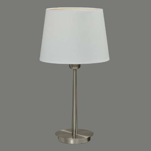 Immagine di Lumetto Comodino Marta Nichel con Paralume Bianco Ø14 cm ACB