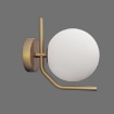 Immagine di Applique Maui Oro Antico Con Sfera Vetro Bianco Ø15 cm ACB