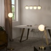 Immagine di Piantana Oro Antico Maui 145 cm Con Sfera Vetro Bianco ACB