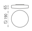 Immagine di Lampada da Soffitto Compatta IP44 Vetro Bianco Led 10w CCT Moon 19cm ACB