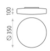 Immagine di Plafoniera Vetro Bianco Per Bagno Moon 35 cm Led 24w Switch IP44 ACB
