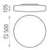 Immagine di Plafoniera Tonda Vetro Bianco Moon 50 cm Led CCR 36w IP44 ACB