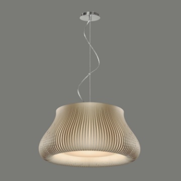 Immagine di Sospensione Cucina Nanok 3xE27 Paralumi Listelli Beige Ø60 cm ACB