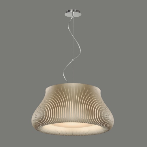 Immagine di Sospensione Cucina Nanok 3xE27 Paralumi Listelli Beige Ø60 cm ACB