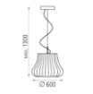 Immagine di Lampada a Sospensione Nanok 3xE27 Listelli Marroni Ø60 cm ACB