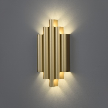 Immagine di Applique Oro Cannettato Luce Decorativa Parete Led 3000k Robin ACB