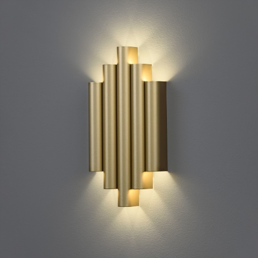 Immagine di Applique Oro Cannettato Luce Decorativa Parete Led 3000k Robin ACB