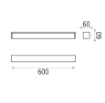 Immagine di Applique Squadrata Cromo 60cm Da Specchio Led 18w CCT Tavi IP44 ACB