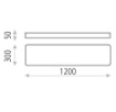 Immagine di Grande Plafoniera Rettangolare 120x30 Bianca Turin Led 68w CCT ACB
