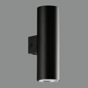 Immagine di Lampada da Parete Cilindro Nero Luce Sopra Sotto 2xGU10 Zoom ACB