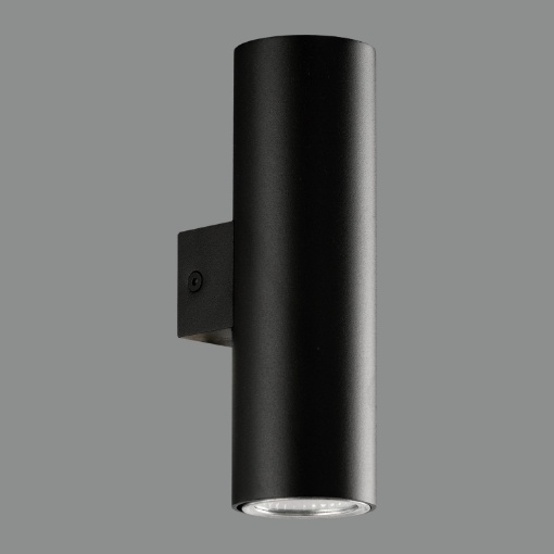 Immagine di Lampada da Parete Cilindro Nero Luce Sopra Sotto 2xGU10 Zoom ACB