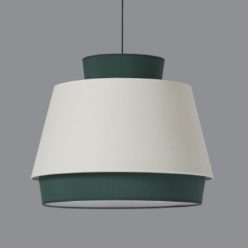 Immagine di Sospensione Rotonda Aspen Paralume Lino Verde Ø60 cm ACB