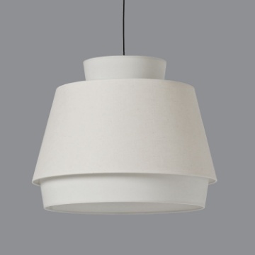 Immagine di Lampadario Grande Paralume Lino Bianco Aspen 60 cm ACB