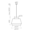 Immagine di Lampadario Grande Paralume Lino Bianco Aspen 60 cm ACB