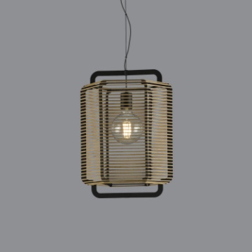 Immagine di Sospensione Vintage Paralume Corda Rete Sabbia 1xE27 cm ACB