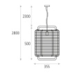 Immagine di Lampada a Sospensione Nera Paralume Corda L35,5 cm ACB
