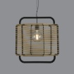 Immagine di Lampadario Nero Esagonale Corda Color Sabbia L50 cm ACB