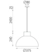 Immagine di Lampada a Sospensione Krabi-L Cupola Gialla 1 Luce Ø37,5 cm ACB
