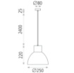 Immagine di Sospensione Cucina Krabi-S Cupola Bianco 1xE27 Ø25 cm ACB