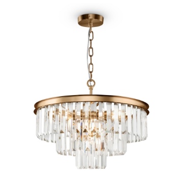 Immagine di Lampadario Salone Classico Ottone con Cristalli Decorativi Revero Maytoni
