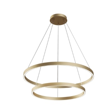 Immagine di Lampadario a Sospensione Moderno Rim 2 Anelli Led Ottone Maytoni