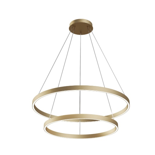 Immagine di Lampadario a Sospensione Moderno Rim 2 Anelli Led Ottone Maytoni