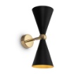 Immagine di Applique Vesper Doppio Cono Nero e Oro Luce Sopra Sotto Maytoni