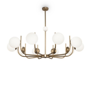 Immagine di Lampadario Moderno Rendez-Vous Ottone 10 Sfere Vetro Maytoni